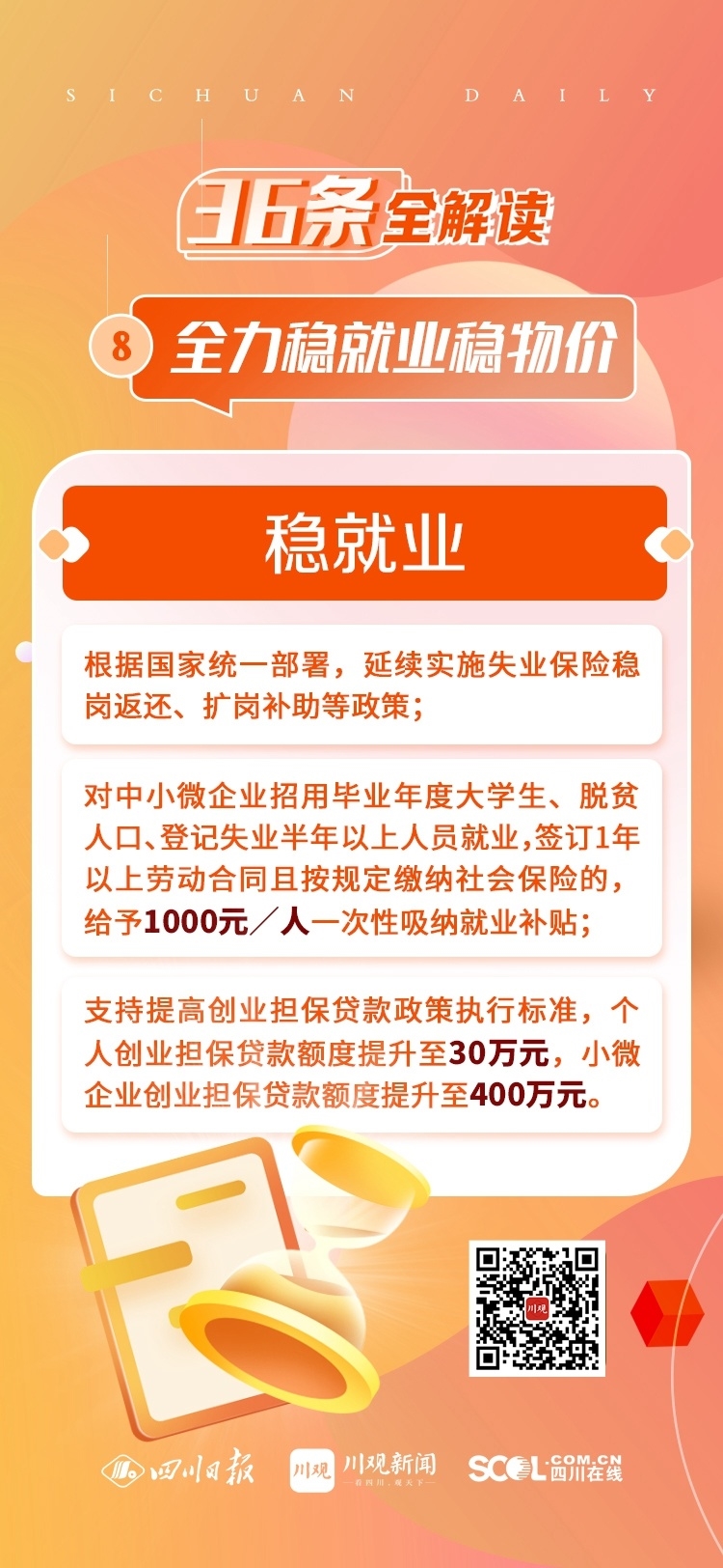 四川“36条”全解读⑧丨提高创业担保贷款、执行稻谷最低收购价，全力稳就业稳物价 第 2 张