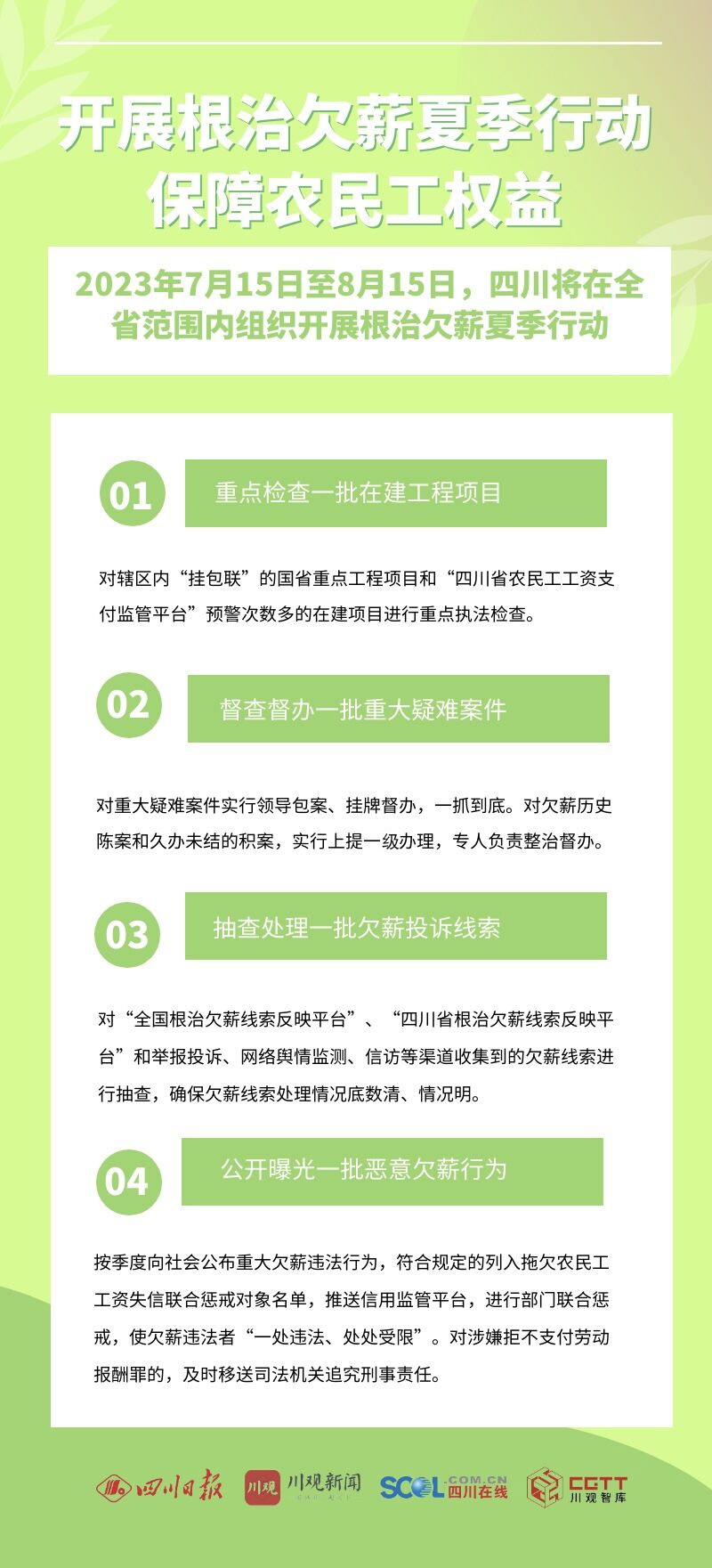 四川开展根治欠薪夏季行动，久办未结案提级办理